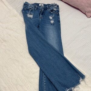 Distressed Blue Jeans